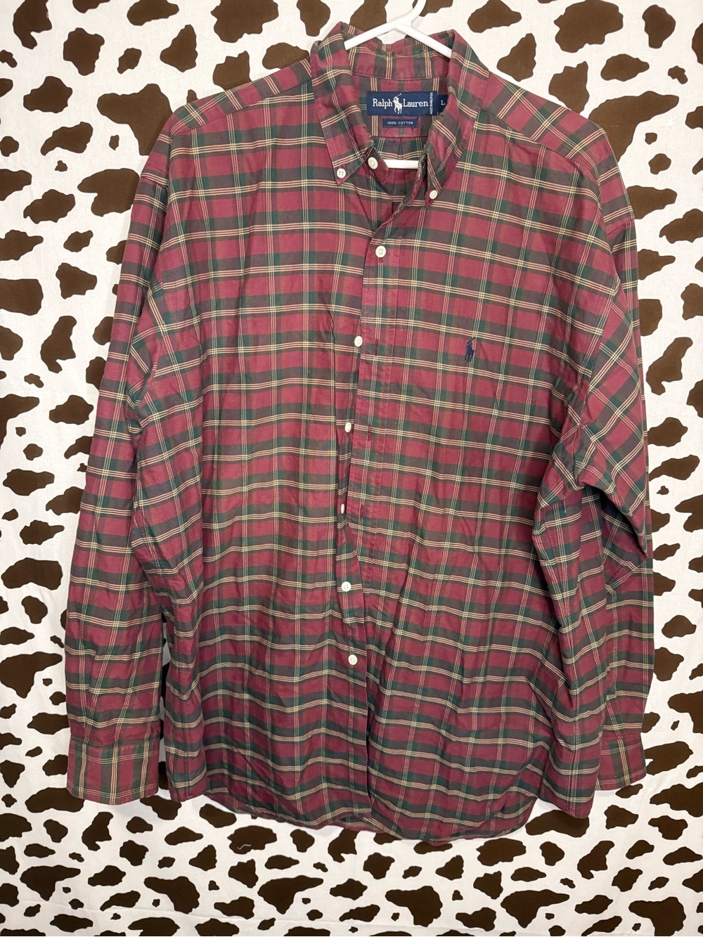 Ralph Lauren Green and Red Plaid Button-Down Shirt